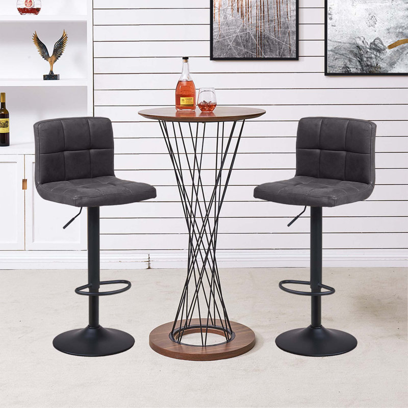 Latitude Run® Amjed Swivel Adjustable Height Bar Stool & Reviews Wayfair